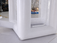 Cabine gonflable personnalisée en PVC blanc pour attraper l'argent, machine à attraper l'argent gonflable pour la promotion commerciale et les centres commerciaux 1
