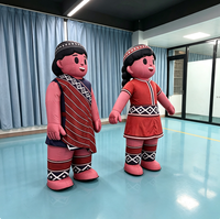 Mascotte publicitaire gonflable personnalisée en forme de personnage ethnique, modèle humain gonflable de dessin animé pour défilés extérieurs et événements culturels