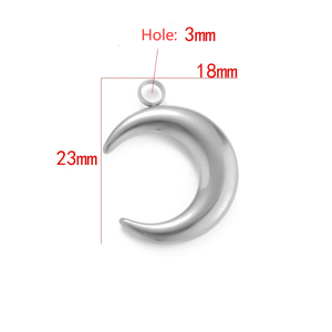 A2846 caliente 18K chapado en oro de acero inoxidable encanto COLLAR COLGANTE luna creciente colgante para la fabricación de joyas - Product Image 5
