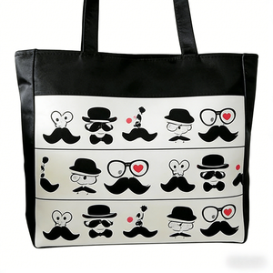 Sac fourre-tout en <span class=keywords><strong>toile</strong></span> moyen, style dessin animé, motif personnage à bâtonnets, sac à bandoulière simple, sac à main sous le bras, sac de shopping, vente en gros - Product Image 6