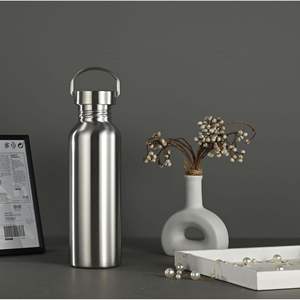 Botella de agua de acero inoxidable 304, 500 ml, 750 ml, de boca ancha, reutilizable, para deportes, uso en exteriores y en el coche. - Product Image 2
