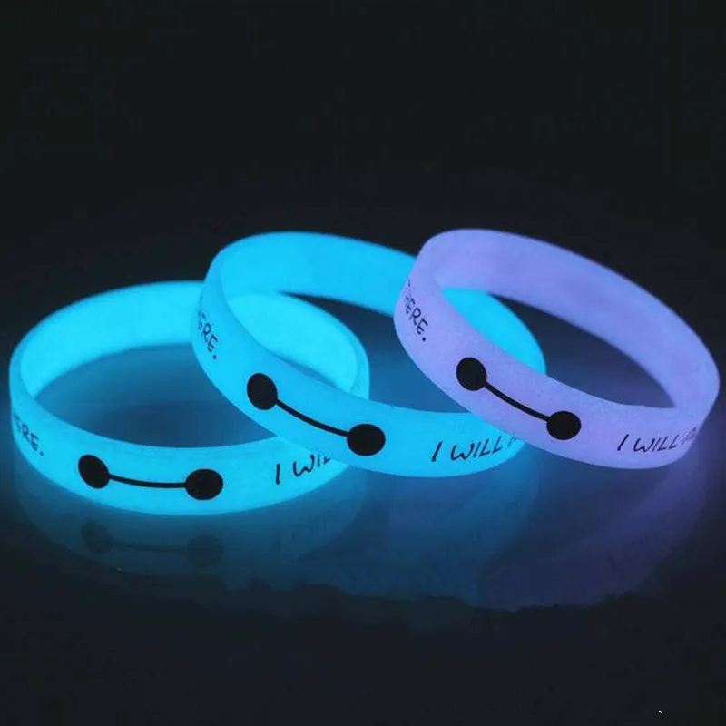 Pulseira de silicone luminosa personalizada com estampa ecológica brilho escuro pulseira de borracha promocional com logotipo