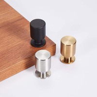 Boutons d'armoire en acier inoxydable Poignées de placard noires Quincaillerie de cuisine Poignées de tiroir à trou unique pour armoire de commode