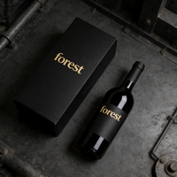 Maßgefertigte Schwarze Karton-Geschenkverpackung für Wein-, Whisky- & Champagnerflaschen - Luxuriöse Glas-Set-Box