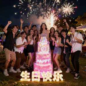 Acrylic Birthday Cake Cart With <b>Led</b> <b>Light</b> Display For Party Decoration Commercial Use - Product Image 3