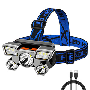 <span class=keywords><strong>Linterna</strong></span> LED <span class=keywords><strong>de</strong></span> 5 luces <span class=keywords><strong>recargable</strong></span> con batería 18650 incorporada, luz potente para camping, aventura, pesca, <span class=keywords><strong>linterna</strong></span> frontal. - Product Image 3