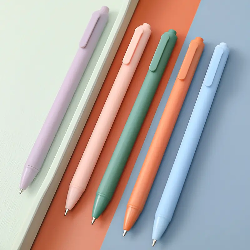 Простые цветные гелевые ручки Макарон сплошной цвет конфеты цвет пуля гелевые ручки черные чернила