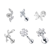 HGC 2026 Bijoux de corps tendance Piercing en Titane ASTM F136 Clous d'oreilles basiques simples Rétro Gothique Unisexe Homme Femme