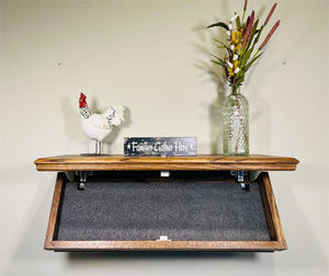 رف تخزين مخفي للأسلحة والأشياء الثمينة مثبت على الحائط بطول 24 بوصة، بلون الجوز الداكن، حامل أسلحة تكتيكي بحجرة مخفية - Product Image 2