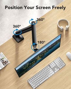 ขาตั้งจอเดี่ยวแบบ Heavy Duty สำหรับจอขนาด 13 ถึง 32 นิ้ว ปรับระดับได้ รองรับมาตรฐาน VESA พร้อมตัวหนีบเหล็กและฐานยาง - Product Image 3