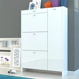 <span class=keywords><strong>Meuble</strong></span> de rangement <span class=keywords><strong>à</strong></span> <span class=keywords><strong>chaussures</strong></span> en bois <span class=keywords><strong>blanc</strong></span>, <span class=keywords><strong>design</strong></span> moderne, modulaire, étanche, gain de place, avec tiroir, pour la maison et l'hôtel - Product Image 3