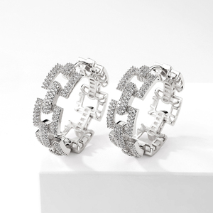 RAKOL 2022 Nuevos Aretes de Aro Grandes de Oro Estilo HipHop para Mujer Joyería EP2915 - Product Image 4