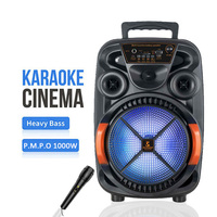 AliSelect 1 Mic CH-868 Altavoz Portátil Karaoke LED RGB con Pulso, Altavoces Grandes BT para Fiestas al Aire Libre, Altavoz Dual BT con Micrófono para KTV Familiar