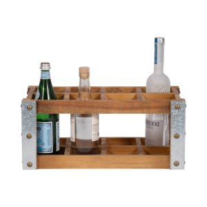 Kit de Barman de Madera con Detalles Metálicos, Soporte de Almacenamiento para Bar en Casa, Organizador de Herramientas para Cócteles, Diseño Rectangular - Product Image 2