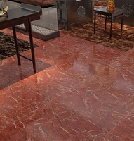 Carreaux de sol en porcelaine polie 60x60, marbre rouge carré, salon, porcelaine, carreaux modernes vitrifiés du Guangdong, carreaux émaillés
