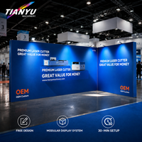 Stand d'exposition modulaire réutilisable en aluminium TIANYU, montage sans outils, avec affichage en tissu tendu