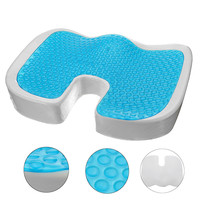 Coussin de siège en gel orthopédique en mousse à mémoire de forme rafraîchissante en forme de U pour soulager la pression du coccyx en été, idéal pour les longues sessions assises au bureau