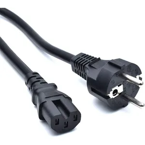 ЕС/Европа 3-контактный кабель шнура питания ЕС 3-контактный адаптер переменного тока для ноутбука Lead 3Pin cableg German to IEC C15