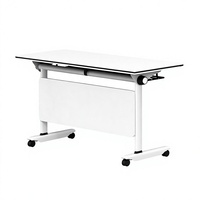 Table de formation mobile internationale avec cadre blanc, panneau verrouillable, roulettes pliables pour réunions de bureau, salles de formation, salles de classe