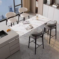 Tabouret de bar haut de gamme moderne et durable de style nordique en fer forgé, chaise de bar minimaliste pour bar à domicile
