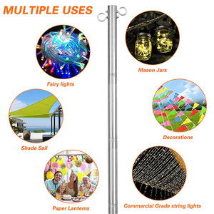 JH-Mech resistente alla ruggine 2.4 pollici di diametro esterno in metallo <span class=keywords><strong>per</strong></span> giardino Patio cortile leggero in acciaio inossidabile parasole palo <span class=keywords><strong>per</strong></span> vela - Product Image 4