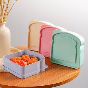 Caja de sándwich de plástico <span class=keywords><strong>reutilizable</strong></span> sin BPA, almacenamiento de alimentos, soporte en forma de tostada para almuerzo, caja contenedora de pan para sándwich - Product Image 2