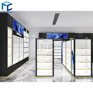 Custom Made Perfume Showcase Display Store Design Luxury Wood Decoration Perfume Shop Shelves Furniture