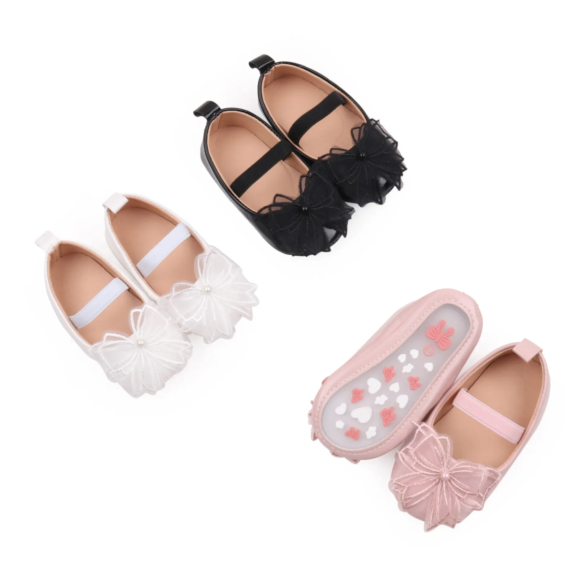 حذاء للفتيات الصغيرات للبيع بالجملة حذاء أميرات TPR كاجوال بشريط مطاطي ونعل حذاء للفتيات الصغيرات 2024