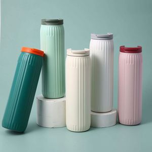 600Ml 304 Stainless Steel Travel Coffee Tumbler Double Walled Straight Tumbler Insulated Cup With Lid Portable <b>Thermos</b> Cup - Product Image 6