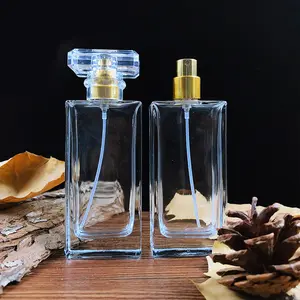 High Quality Square Design 30ml 50ml 100ml Clear Empty Perfume Bottles Luxury Glass Perfume Bottle With Box