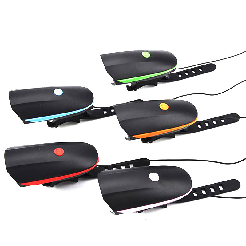 Лучшая цена, велосипедный передний свет, Ночная езда, яркий велосипедный передний свет с гудком, светодиодный динамик, зарядка через USB