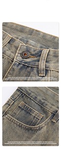 Vaqueros casuales elásticos lavados mono gris oscuro estilo americano europeo personalizados para hombre - Product Image 3