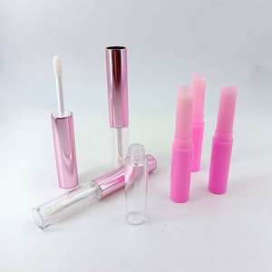 หลอดลิปบาล์มแบบสองหัวทรงเพรียวบาง ภาชนะลิปกลอสเปล่าพร้อมหัวแปรง หลอดลิปสติกพลาสติกแบบคู่ สำหรับบรรจุภัณฑ์เครื่องสำอาง - Product Image 4