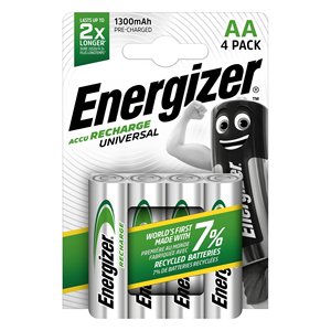 Batteria Stilo <b>AA</b> ricaricabile 1300mAh <b>RECHARGE</b> UNIVERSAL (4pz) E301376005 - Product Image 1