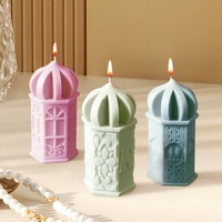 Moule à bougie en silicone gaufré en forme de château, écologique, résistant au lave-vaisselle, pour bougies parfumées, thème architecture du Moyen-Orient, vente en gros