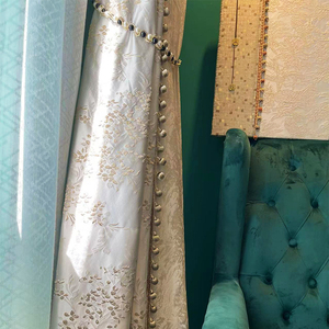 2025 mètres <span class=keywords><strong>blanc</strong></span> Floral haute précision tissu nouveau Jacquard salon rideaux chambre occultant rideaux de confidentialité - Product Image 5