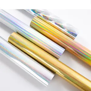 Sentao Stocklot A4 A3 Custom Size Mirror Foil Holographic Rainbow Colour Shiny Metallic Foil Wrapping Paper