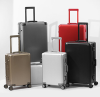 Valise trolley unisexe 20 pouces grande capacité avec serrure TSA, coque rigide en aluminium et magnésium, légère, élégante et simple