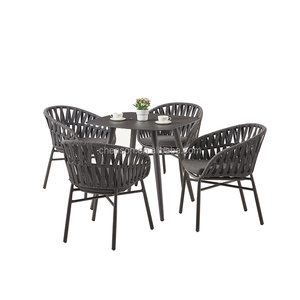 Juego de Muebles de Comedor Comerciales Modernos, Juego de Sillas de Aluminio Tejido para Restaurante, para Uso en Cafeterías Pequeñas - Product Image 5
