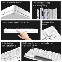 Clavier de jeu sans fil 2,4G programmable USB-C RGB à 3 modes avec interrupteurs HMX, touches PBT et aluminium CNC personnalisé E68