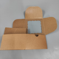 Boîte à biscuits Kraft sulfurisée avec fenêtre en PVC Stockage pliable des aliments Emballage de boulangerie imprimé personnalisé de qualité alimentaire en gros