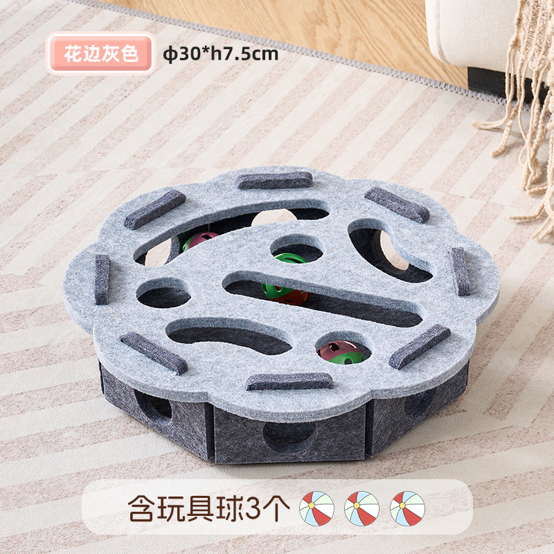 Motif floral de forme ronde-gris