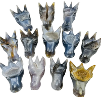 Sculpture de dragon en agate véritable sculptée à la main, taille unique, écologique, style Feng Shui, gravée, pour décoration intérieure en cristal