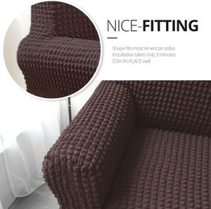 Wholesale Custom Color Modern Style <b>Sofa</b> Slipcover Elastic <b>Stretch</b> Fabric 94% Polyester 6% Spandex Solid Pattern Skirt Included - Product Image 2