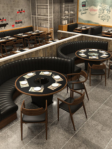 Modern Minimalist Wood Theme Restaurant KTV <strong>Private</strong> Room Set for Sofa <strong>Dining</strong> Hot Pot Leisure Meeting <strong>Area</strong> Comfortable Table - Product Image 3