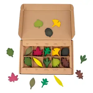 Simulation de forêt en bois petites feuilles décoration de chambre de bébé feuilles jouets éducatifs pour bébé