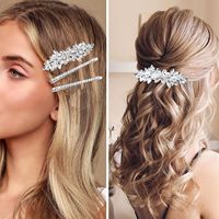Accessoires pour cheveux Pinces à cheveux pour femmes Fleur de strass Coiffe de mariage pour les mariées