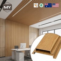 Panneau de soffite en aluminium de style bois, qualité supérieure, design ventilé, bande linéaire, ignifuge classe A, pour hôtels, hôpitaux, gymnases, 2026