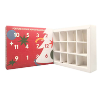 Calendrier de l'Avent personnalisé avec logo imprimé, 12 jours, boîte cadeau de compte à rebours de Noël, carton recyclé, pelliculage mat pour aliments