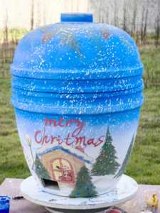 Grill Kamado KIMSTONE KimPu de 21 pouces, thème festif <span class=keywords><strong>dessiné</strong></span> à la main <span class=keywords><strong>par</strong></span> un artiste de niveau national - Product Image 5